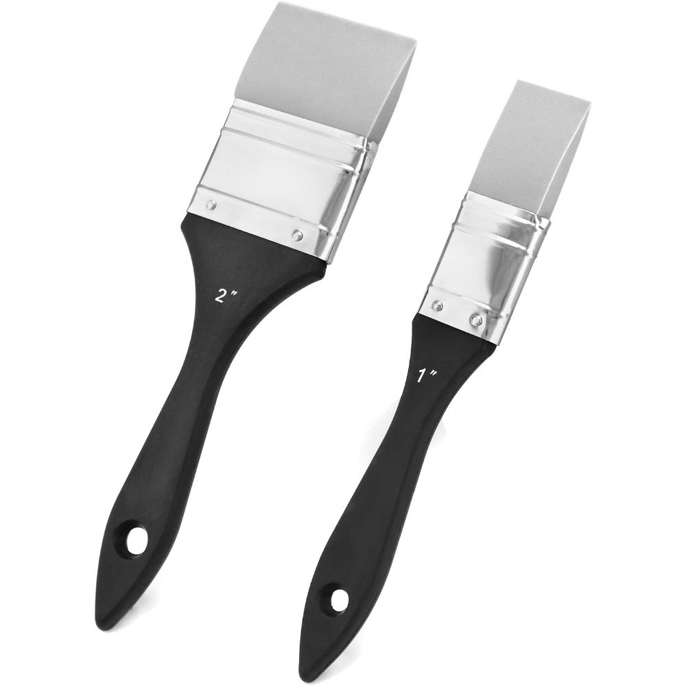 Paint Brush, Silicone Color Shaper Brush, 2 Pcs (1 inch,2 inch) Solid Flat