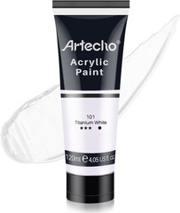 White Acrylic Paint, Titanium White Paint (120Ml / 4.05Oz) Tubes, Art Craft Pain
