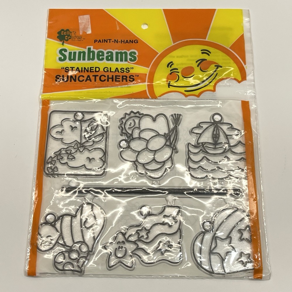 Vintage Kelly’s Crafts Sunbeams Suncatchers Paint-N-Hang Kit #3331 New 1988