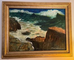 Used Large 26.5″ Abstract Artist Painter Palette Authentic Studio Kidney Shape