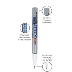2 PCS PX203 OilBased Paint Markers Silver Extra Fine Line 0.8mm Pen Art