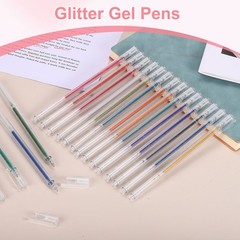 1 mm Glitter Gel Pens, 8 Pcs Fine Point Colored Gel Pens, Blue Series