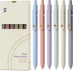Morandi-Inspired Gel Pens 6pcs, Retractable 0.7mm Black Ink, Perfect for Gifts