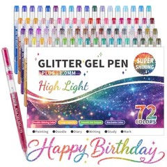72 Colors Glitter Gel Pens, Glitter Pen For Adults Coloring Books, 1.0mm Point