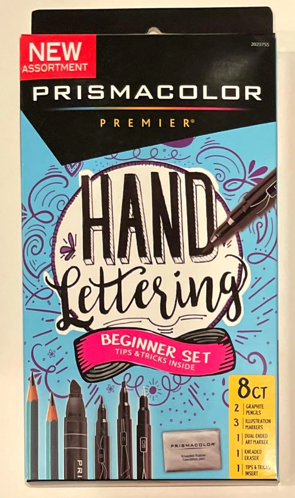 PRISMACOLOR PREMIER 8ct Hand Lettering Beginner Set w/ Tips & Tricks NEW!