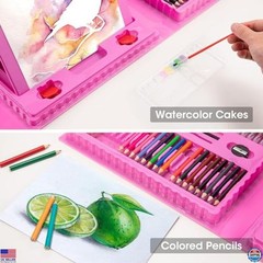 240-Piece Art Supplies Set for Kids, Drawing Kit with Easel, Sketch Pads &