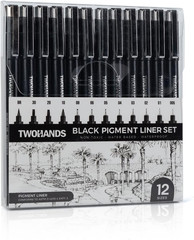 Art Pens,Fineliner Ink Pens,Set of 12 Technical Drawing Pen,Pigment Pen,Fine Poi