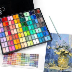 HIMI Gouache Paint Set, 112 Colors x 12g Twin Jelly Cup Design in a Carrying Cas