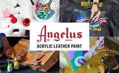 Angelus Acrylic Leather Paint Waterproof 1 oz- Pick Metallic Gold OR 18K Gold