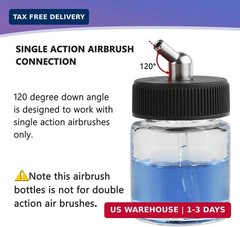 SAGUD 10pcs Glass Airbrush Bottles Kit 18cc (2/3 Ounce) Airbrush jar with 10pcs