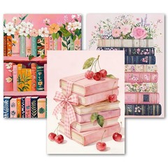 Pink Book Diamond Art Kits for Adults Beginners, 3 Pack 5D Diamond Painting Kits