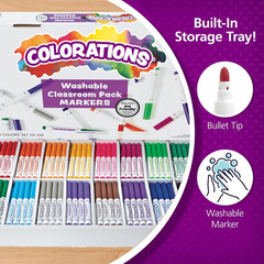 Washable Markers, Set of 256, 16 Colors, Non-Toxic, Bulk Art Supplies for Kids,