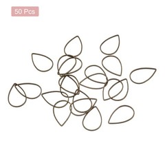 Teardrop Beading Hoop Link Open Bezel Charm Ring 0.55″x0.86″ Bronze 50pcs