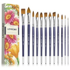 Synthetic Sable Blend Nature Hair Watercolor Brushes-12pcs Paint Brush Set- R…