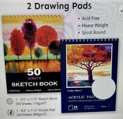 175 Piece Deluxe Art Set with 2 Drawing Pads Acrylic Paints Crayons Colored