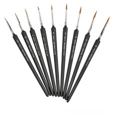 9 Pcs Miniature Paint Brush Set – Weasel Hair Fine Detail Brushes for Art & Nail