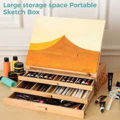 Large Adjustable Tabletop Easel with 3 Storage Drawers, Portable Art Sketch Box
