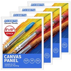 FIXSMITH Canvas Boards for Painting 8×10 Inch, Super 8″×10″ – 4 Pack, White