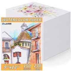 150 Sheets Cotton Watercolor Paper Pad 230GSM 9×12 Inch Painting Craft