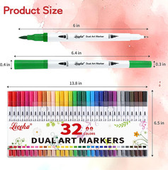 Dual Tip Art Markers Pens for Kids Adult Coloring Books Artist Fine and Brush Ti