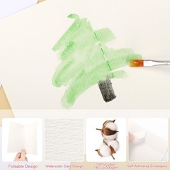 30 Sets Blank Watercolor Cards with Envelopes, 140lb/300GSM Cotton Watercolor…