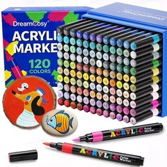 120 Colors Acrylic Markers Set,Brush Tip 120 Count (Pack of 1), Multicolor