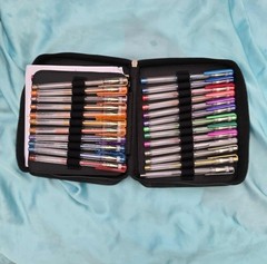 48 Metallic & Glitter Gel Pens with Case -Brand New