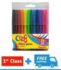 Fibre Pens, 12 Colours