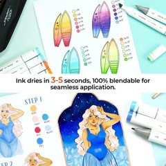 Double-Sided Marker Pad Art Sketchbook Bleedproof – 6.3×6.3 Small Square