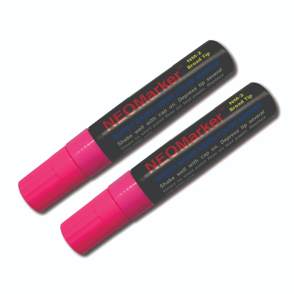 1/2″ Wide Tip Pink Waterproof Sign & Art Marker Pen 2 pack