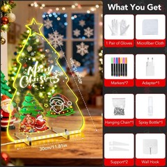 LED Drawing Board for Kids, Christmas Decorations Indoor Acrylic Light up Dry…
