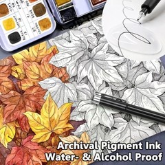 Archival Quality 8-Piece Fineliner Ink Pen Set for Sketching and Writing