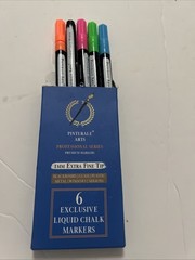 Liquid Chalk Markers 1mm Blackboard Glass Plastic Metal Mirrors Extra fine tip