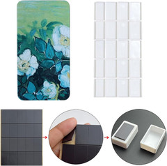 Watercolor Palette Tin Box with 20 Full Pans, Empty Magnetic Squares – Metal Art