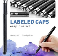 Professional Black Micro Fineliner Pens – 12 Pack for Artists & Illustrators