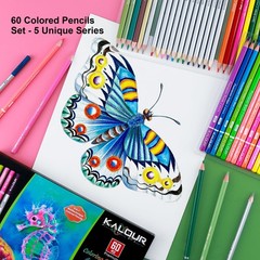 KALOUR 60 Art Drawing Pencils Set,Including Oil-Based, Metallic, Watercolor, …