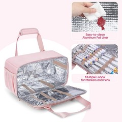 “Marker Organizer Case Holding up to 216 Markers, Storage Carrying Pink “