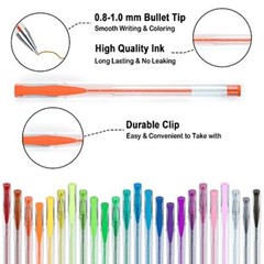 Glitter Gel Pens,40 Color Glitter Gel Pens+40 Refills for Drawing Crafts,80-Pack
