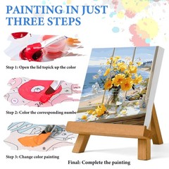 PRASIO Paint by Numbers Kit for Adults Beginner, Flowers 16×16 Inch, xm-op-01