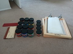 Speedball Screen Printing bundle – inks, frames, squeegees – mostly unused