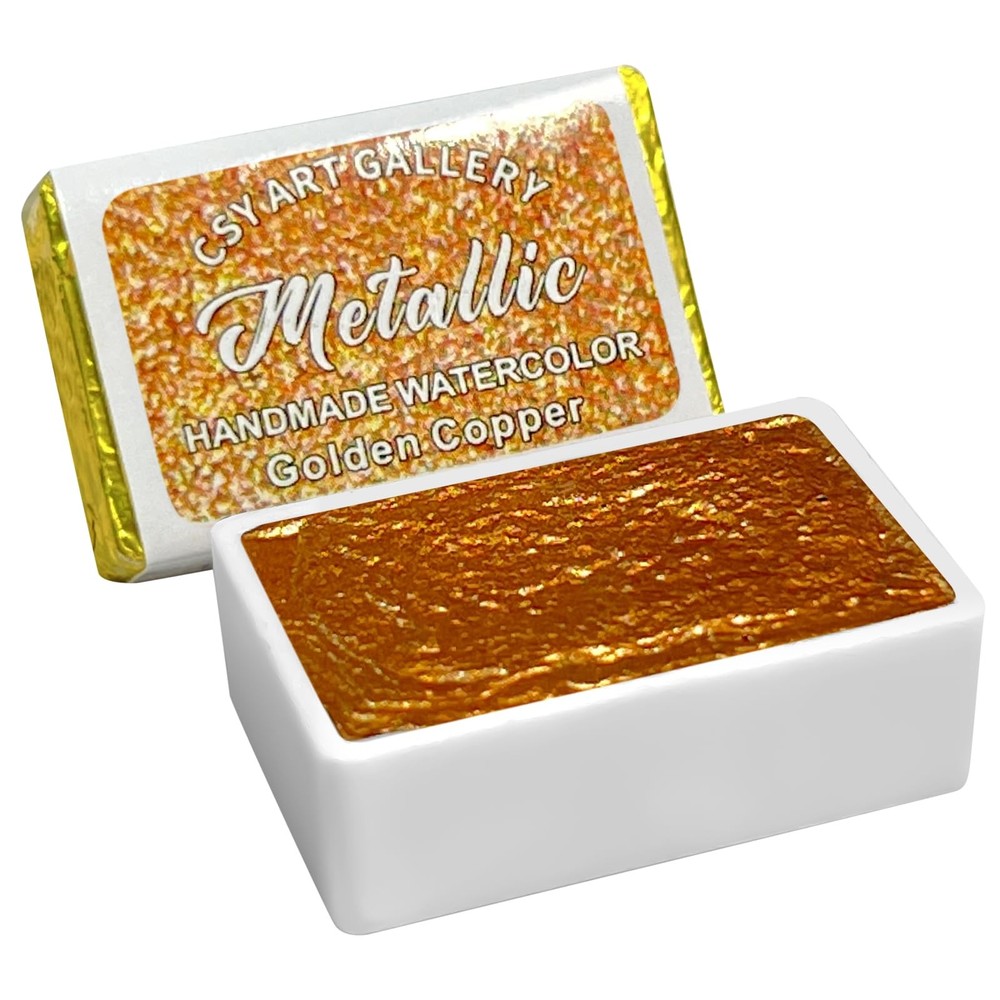 Metallic Watercolor Paint Set,Golden Copper- Full Pans -For Artists, Students…