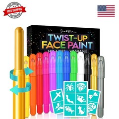 Face Paint Kit with Stencils, 12 Large Professional Face Painting Kit for Kid…