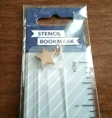 3-in-1 Plastic Stencil Ruler Bookmark w/Gold Star Accent by Staples 1.5×6.75in.