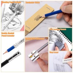 Art Supplies Drawing Pencils Set – 76 Pack Pro Sketching Kit with Sketchbook …