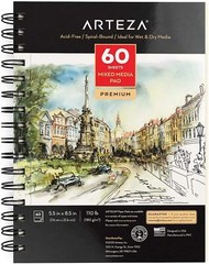 Arteza Mixed Media Pad | 5.5 x 8.5 | 60 Sheets – Pack of 3