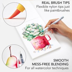 54 Pens Set | Including 15 Page Pad & Online Video Tutorial Series | 4 Aquape…