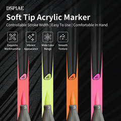 DSPIAE Soft Tip Marker Fluorescent Red MKF-02 – US
