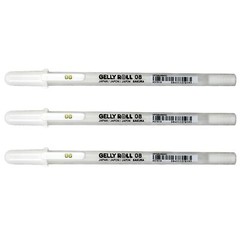Sakura 37488 Gelly Roll Classic 08 (Medium Pt.) 3PK Pen Bright smooth White Ink