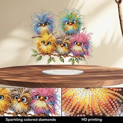 JASGARDE DIY Tabletop Diamond Art Painting 3.1 x 7.8 x 6.7 inches, Bird Team