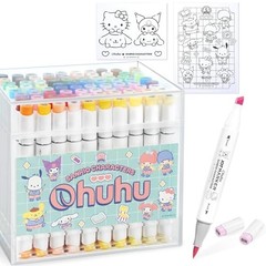 Sanrio x Ohuhu Markers 80 Colors Brush & Broad Tip Dual Pastel Art Sketch Pen JP